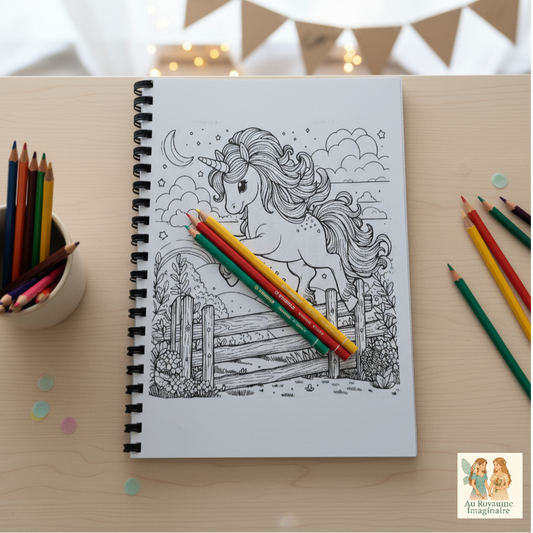 Cahier de Coloriage Licorne & Arc-en-ciel relié