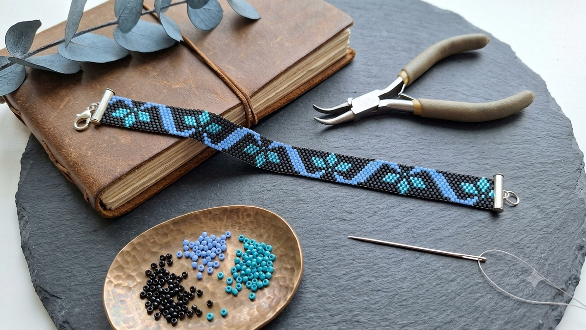 Bracelet Peyote Bleu Nuit