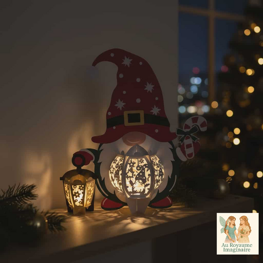 Gnome de Noël Lumineux 3D