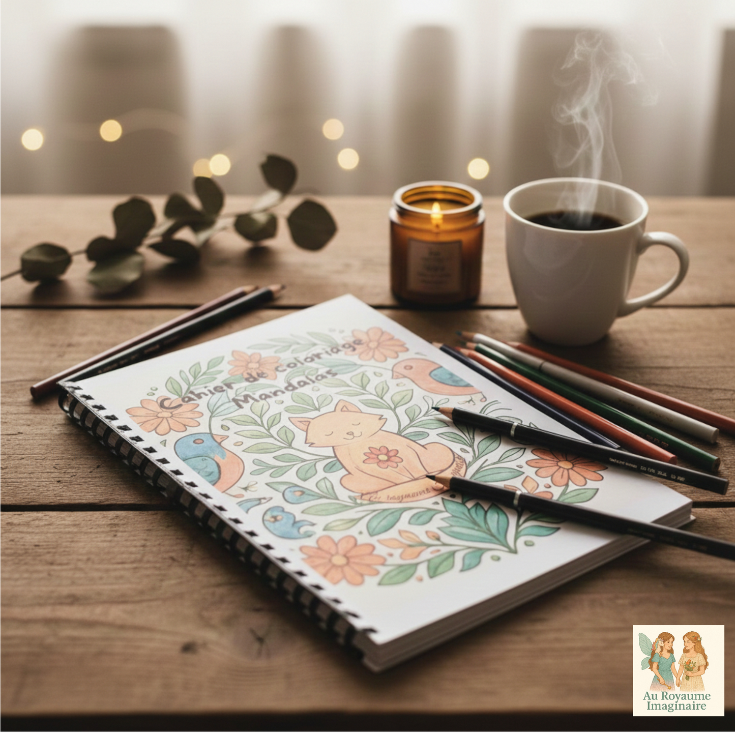 Cahier de Coloriage Mandalas Fleuris relié