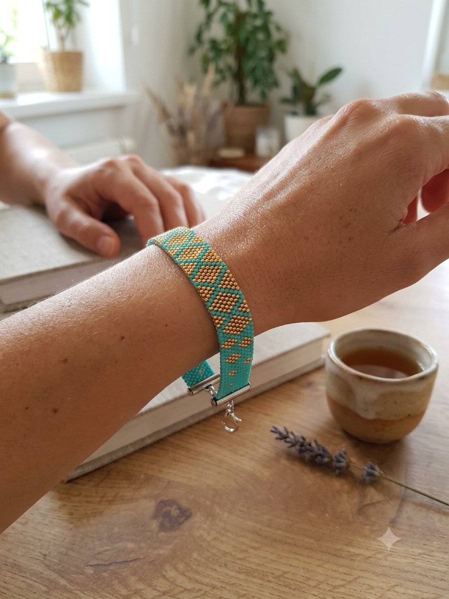 Bracelet Peyote – Lagon Bleu